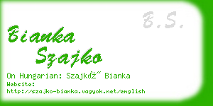 bianka szajko business card